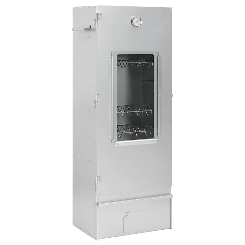 vidaXL horganyzott acél BBQ füstölőkemence faaprítékkal 44,5x29x110 cm
