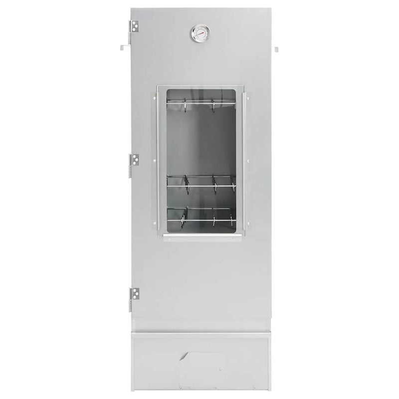 vidaXL horganyzott acél BBQ füstölőkemence faaprítékkal 44,5x29x110 cm
