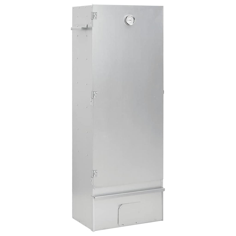 vidaXL horganyzott acél BBQ füstölőkemence faaprítékkal 44,5x29x110 cm