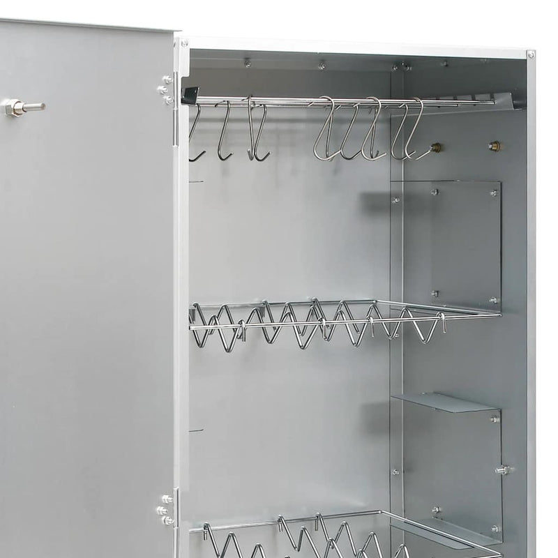 vidaXL horganyzott acél BBQ füstölőkemence faaprítékkal 44,5x29x110 cm