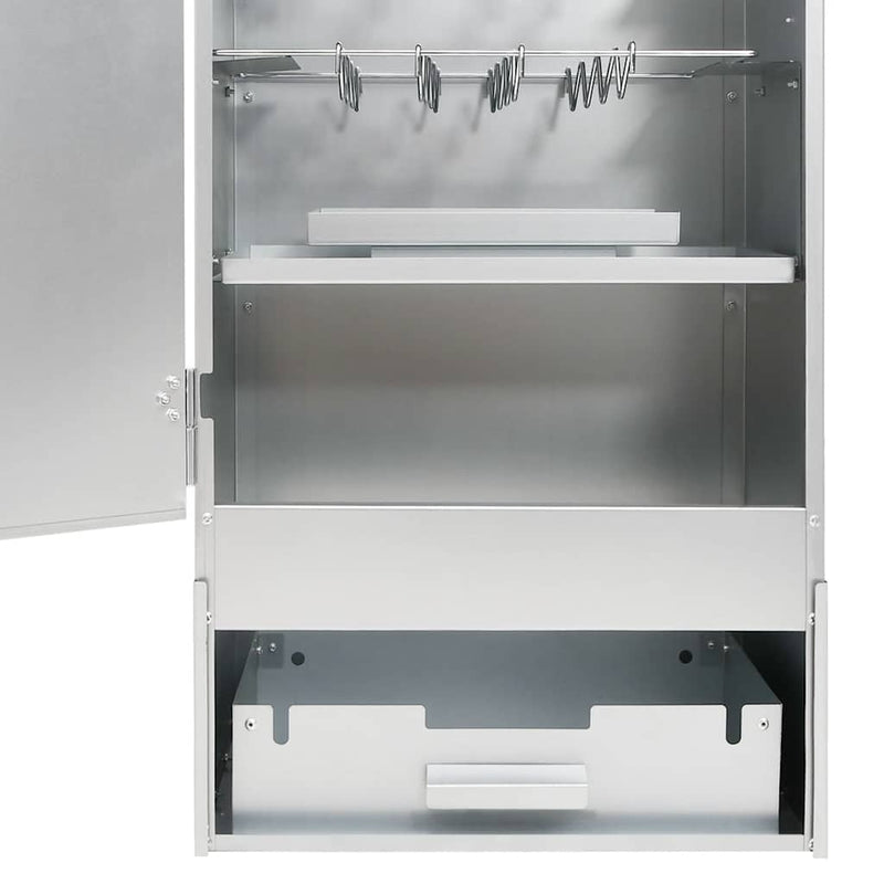 vidaXL horganyzott acél BBQ füstölőkemence faaprítékkal 44,5x29x110 cm