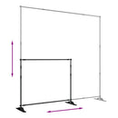 vidaXL fekete acél háttérállvány 254x243 cm