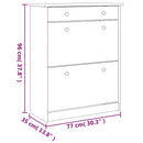 vidaXL ALTA fehér tömör fenyőfa cipőszekrény 77x35x96 cm