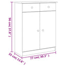 vidaXL ALTA tömör fenyőfa cipőszekrény 77 x 35 x 96 cm