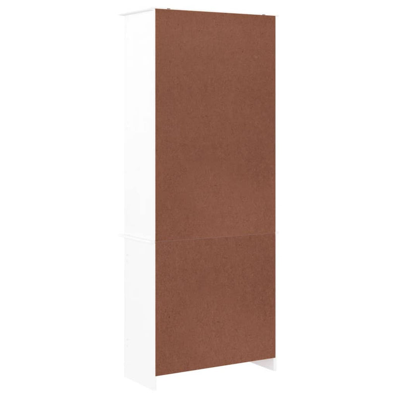 vidaXL ALTA fehér tömör fenyőfa üvegvitrin 77x35x186,5 cm