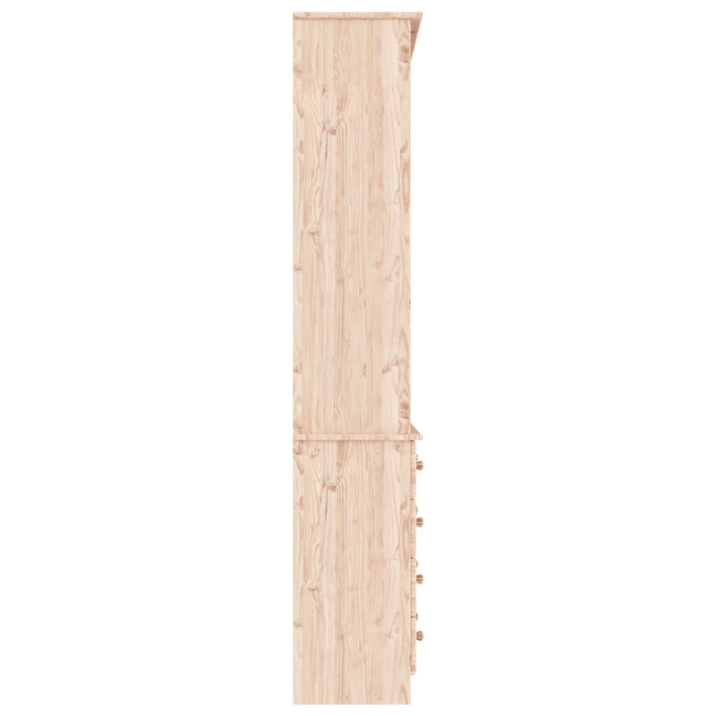 vidaXL ALTA tömör fenyőfa fiókos könyvszekrény 77x35x186,5 cm