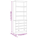 vidaXL ALTA tömör fenyőfa fiókos könyvszekrény 77x35x186,5 cm