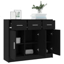 vidaXL fekete szerelt fa tálalószekrény 91x28x75 cm