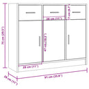 vidaXL sonoma tölgy színű szerelt fa tálalóasztal 91x28x75 cm