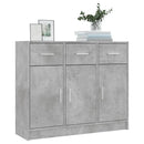 vidaXL betonszürke szerelt fa tálalószekrény 91x28x75 cm