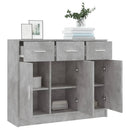 vidaXL betonszürke szerelt fa tálalószekrény 91x28x75 cm