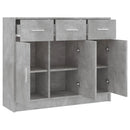 vidaXL betonszürke szerelt fa tálalószekrény 91x28x75 cm