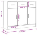 vidaXL betonszürke szerelt fa tálalószekrény 91x28x75 cm