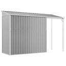 vidaXL világosszürke fészer meghosszabbított tetővel 277x110,5x181 cm