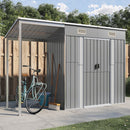 vidaXL világosszürke fészer meghosszabbított tetővel 277x110,5x181 cm
