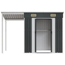 vidaXL antracitszürke fészer meghosszabbított tetővel 277x110,5x181 cm