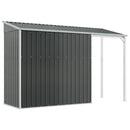 vidaXL antracitszürke fészer meghosszabbított tetővel 277x110,5x181 cm