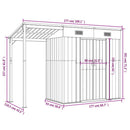 vidaXL antracitszürke fészer meghosszabbított tetővel 277x110,5x181 cm