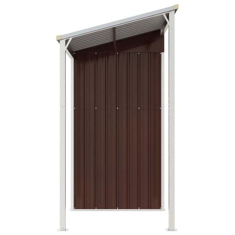 vidaXL barna kerti fészer meghosszabbított tetővel 277x110,5x181 cm
