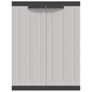 vidaXL szürke és fekete PP kültéri tárolószekrény 65 x 37 x 85 cm