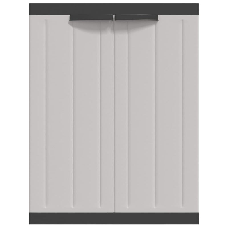 vidaXL szürke és fekete PP kültéri tárolószekrény 65 x 37 x 85 cm