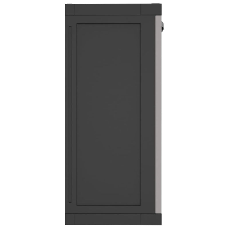 vidaXL szürke és fekete PP kültéri tárolószekrény 65 x 37 x 85 cm