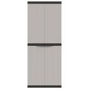 vidaXL szürke és fekete PP kültéri tárolószekrény 65 x 37 x 165 cm