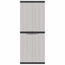 vidaXL szürke és fekete PP kültéri tárolószekrény 65 x 37 x 165 cm