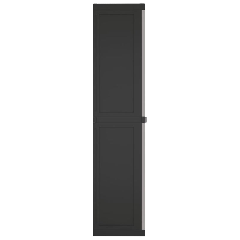 vidaXL szürke és fekete PP kültéri tárolószekrény 65 x 37 x 165 cm
