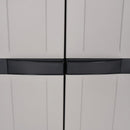 vidaXL szürke és fekete PP kültéri tárolószekrény 65 x 37 x 165 cm