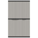 vidaXL szürke és fekete PP kültéri tárolószekrény 97 x 37 x 165 cm