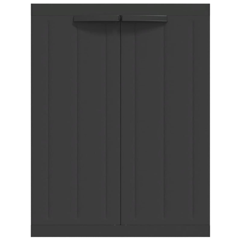vidaXL fekete PP kültéri tárolószekrény 65 x 37 x 85 cm