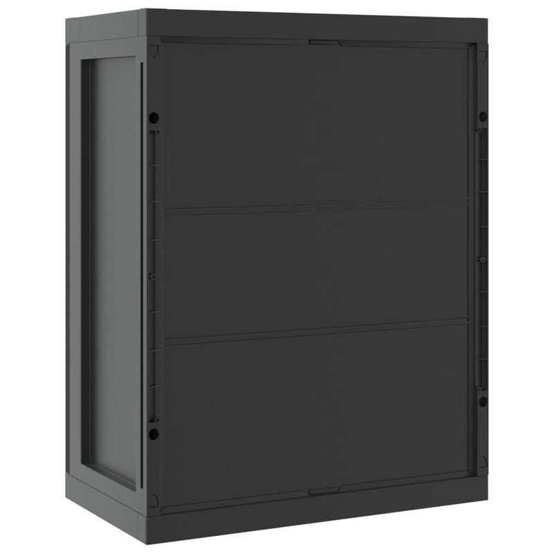 vidaXL fekete PP kültéri tárolószekrény 65 x 37 x 85 cm