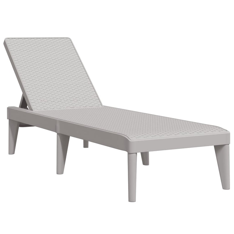vidaXL szürke PP napozóágy 186 x 60 x 29 cm
