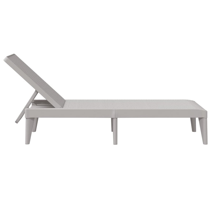 vidaXL szürke PP napozóágy 186 x 60 x 29 cm