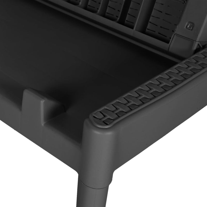 vidaXL antracitszürke PP napozóágy 186 x 60 x 29 cm