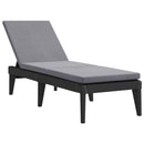vidaXL antracitszürke PP napozóágy párnával 186 x 60 x 29 cm