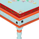 vidaXL kézzel festett kék tömör mangófa dohányzóasztal