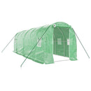 vidaXL zöld acélvázas melegház 12 m² 6 x 2 x 2 m