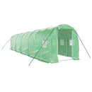vidaXL zöld acélvázas melegház 20 m² 10 x 2 x 2 m