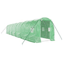 vidaXL zöld acélvázas melegház 24 m² 12 x 2 x 2 m
