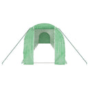 vidaXL zöld acélvázas melegház 24 m² 12 x 2 x 2 m