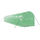 vidaXL zöld acélvázas melegház 24 m² 12 x 2 x 2 m