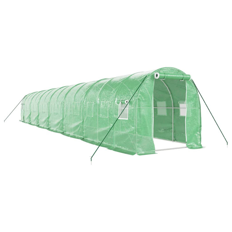vidaXL zöld acélvázas melegház 28 m² 14 x 2 x 2 m