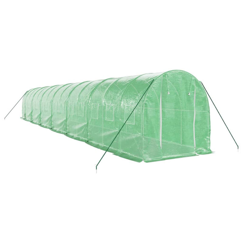 vidaXL zöld acélvázas melegház 28 m² 14 x 2 x 2 m