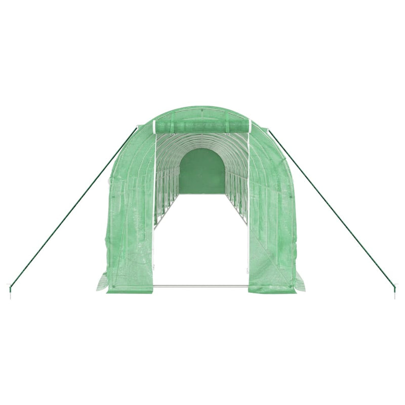 vidaXL zöld acélvázas melegház 28 m² 14 x 2 x 2 m
