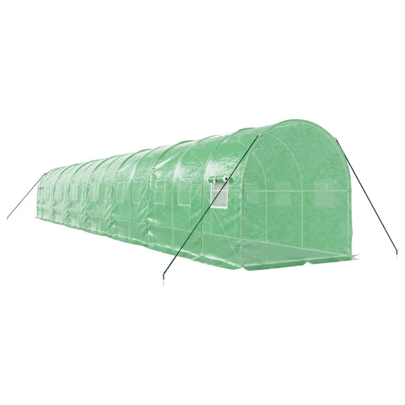 vidaXL zöld acélvázas melegház 28 m² 14 x 2 x 2 m
