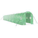 vidaXL zöld acélvázas melegház 32 m² 16 x 2 x 2 m