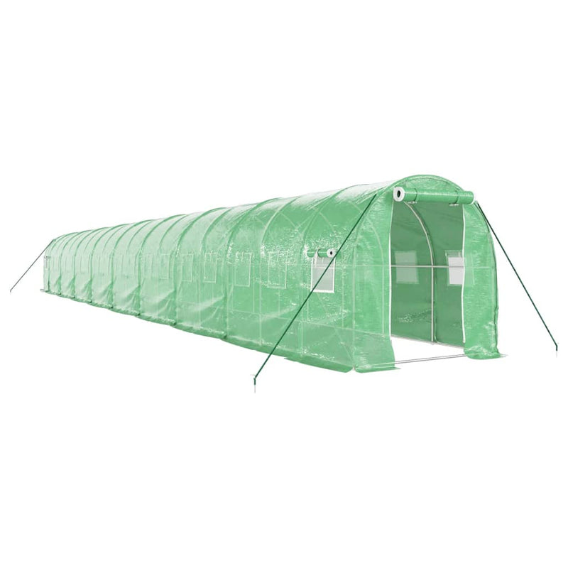 vidaXL zöld acélvázas melegház 36 m² 18 x 2 x 2 m
