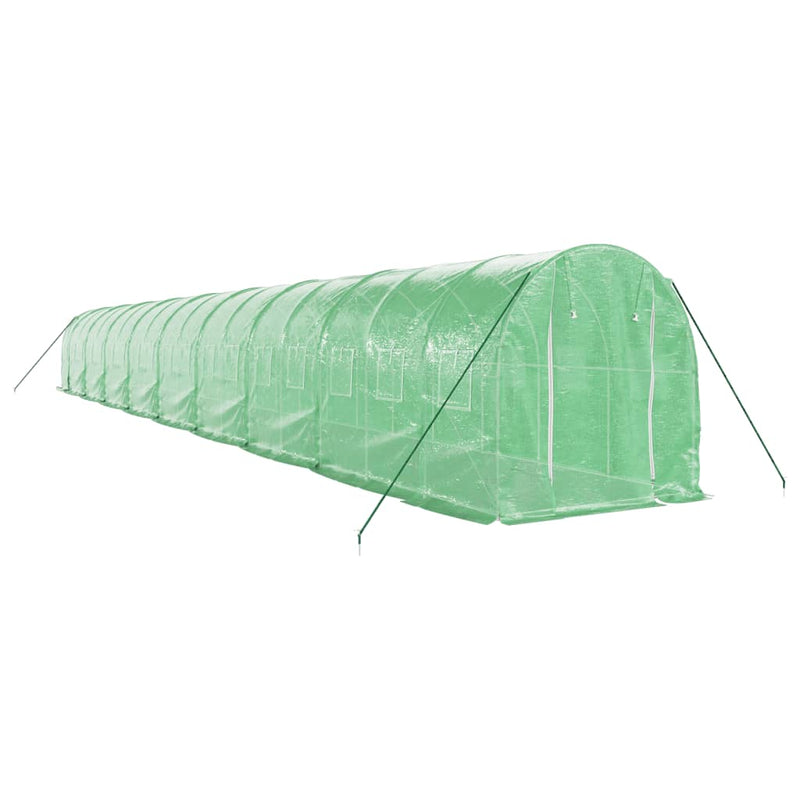 vidaXL zöld acélvázas melegház 36 m² 18 x 2 x 2 m